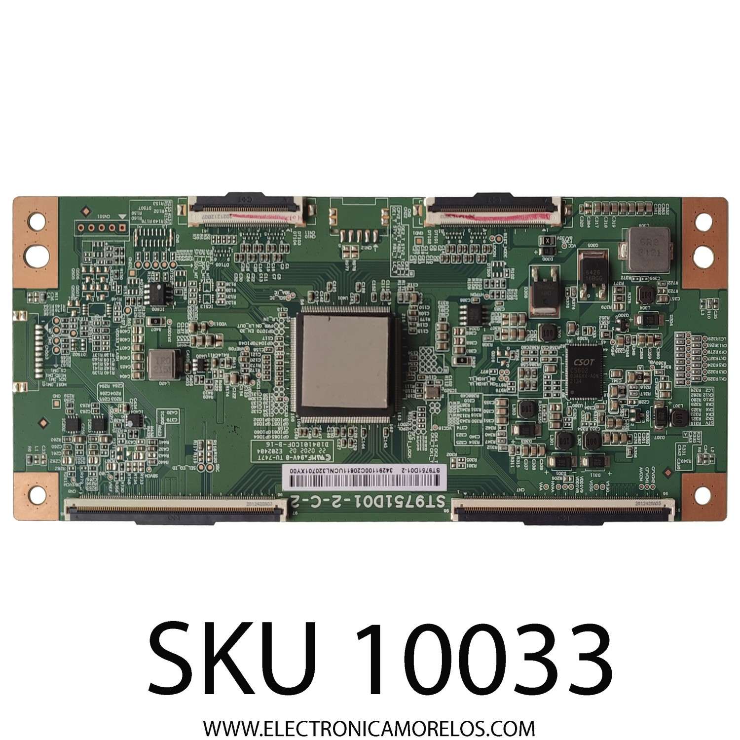 T-CON PARA TV TCL / NUMERO DE PARTE ST9751D01-2 / ST9751D01-2-C-2 / 34291100C / 34291100C20611UCNL320701XY00 / PANEL LVU980NDJL CD9W02 V1 / DISPLAY LVU980NDJL CD9W02 V1 / MODELO 98R754	